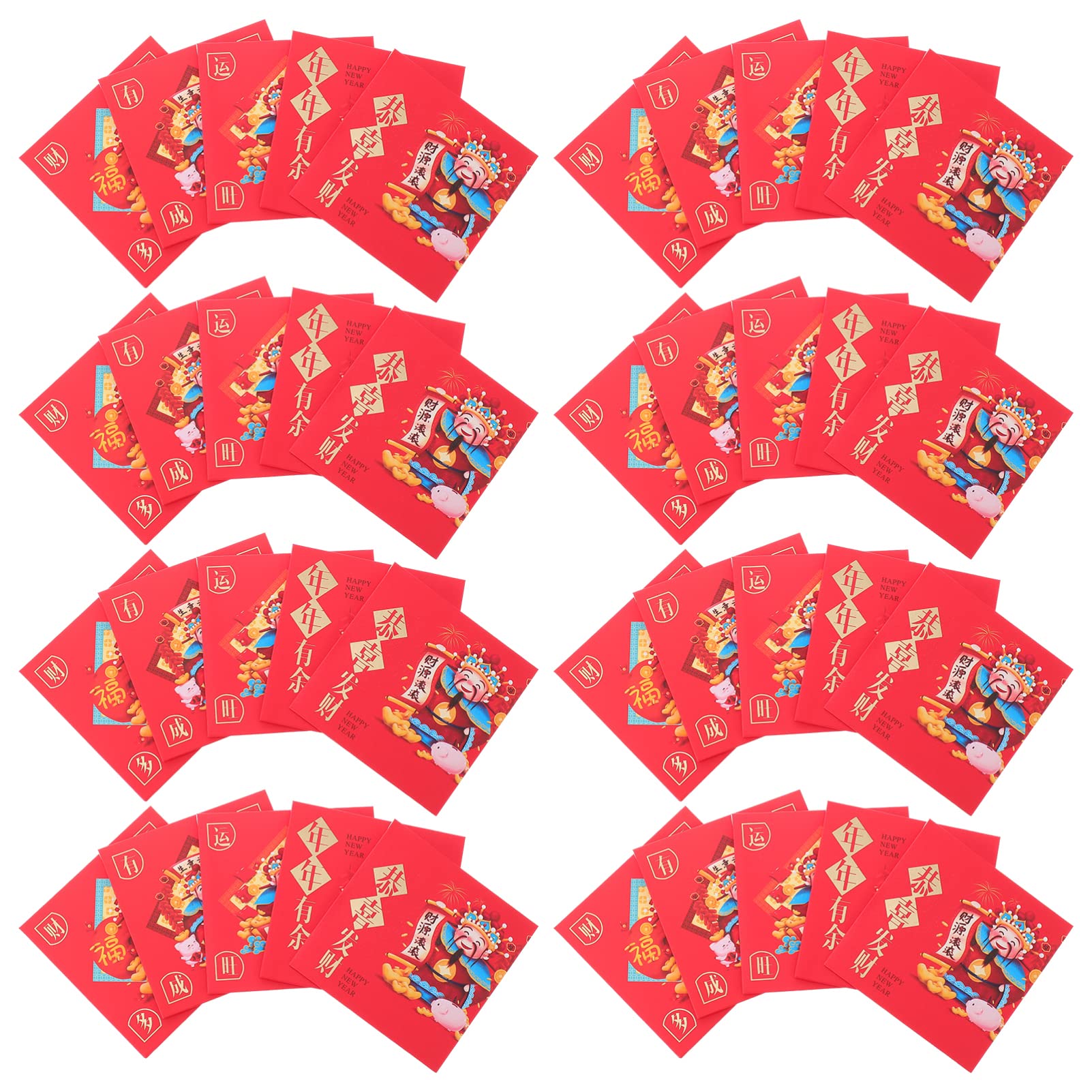 Chinese Money Pocket Red Envelopes: 40pcs Hongbao Chinese Lucky Money Packet for New Year 2022 Year of the Tiger Party Favors-image-20