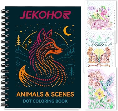 Coloring Book,Animal Dot Art Meditations with 30 Patterns,Dot by Letter