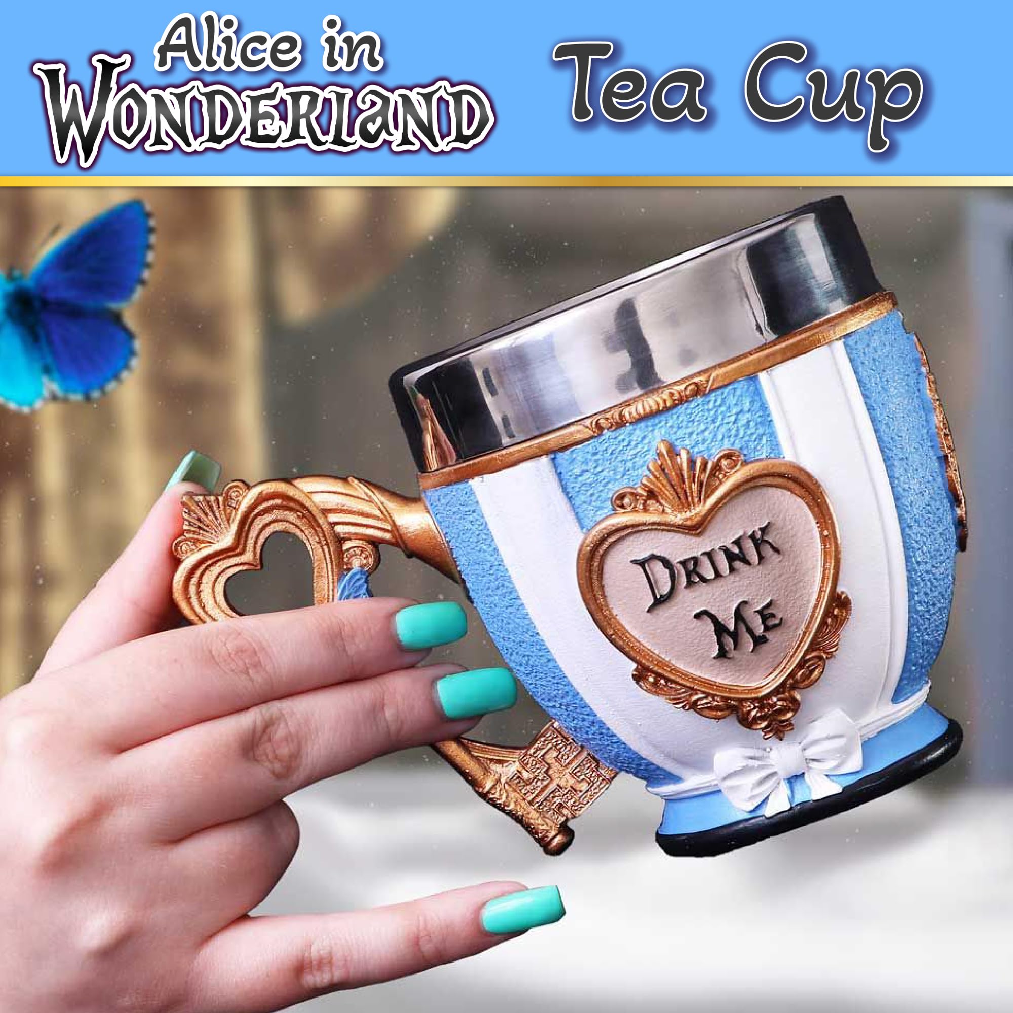 Amazon.com: Nemesis Now Alice in Wonderland Inspired Tea Cup, Hand