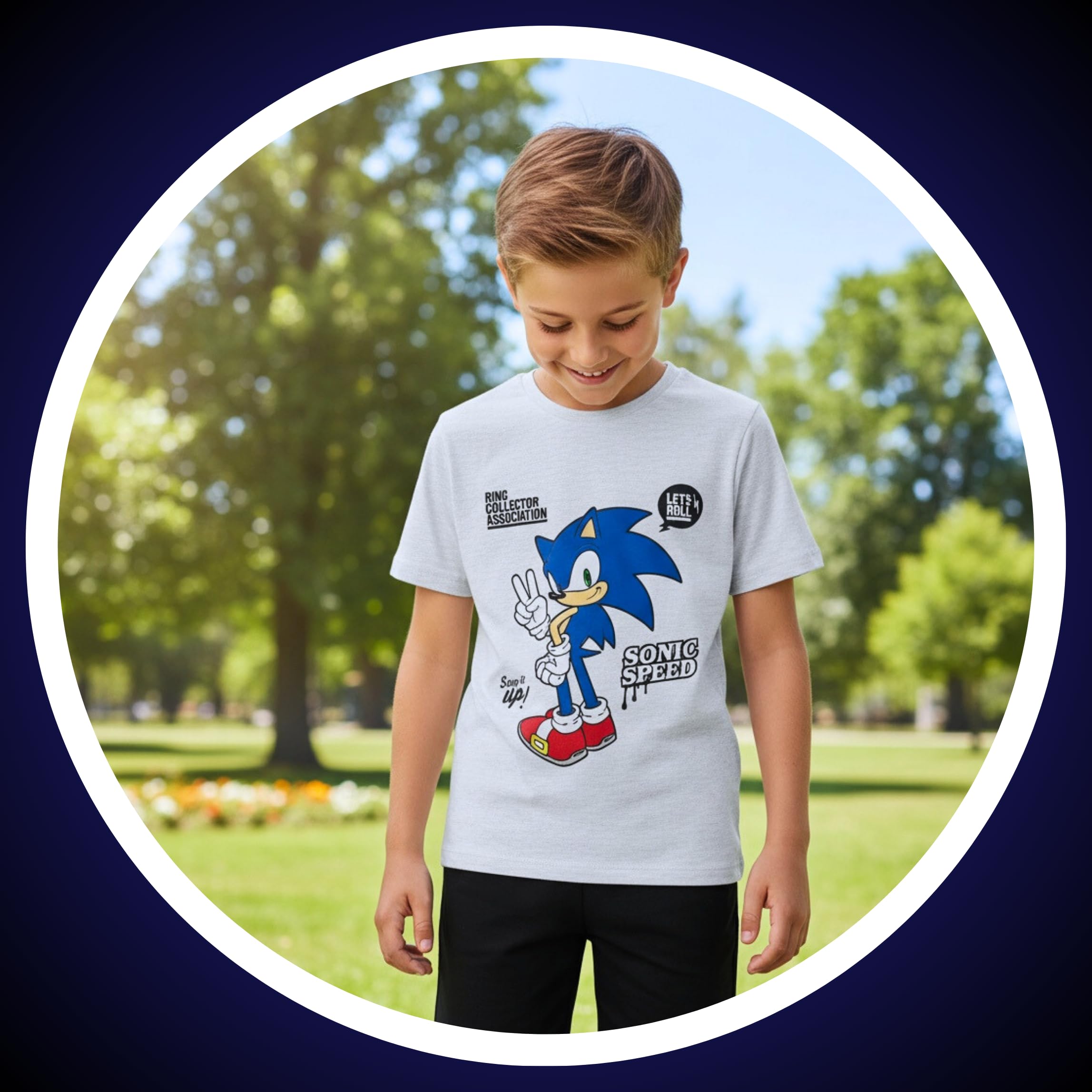 Sonic The Hedgehog Pigiama per Ragazzi, Maglietta e Pantaloncini Set 2 Pezzi Ragazzo, Sonic Pigiama in Cotone per Bambino e Adolescenti, Taglia 6 a 12 Anni