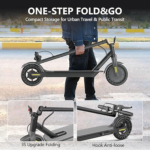 Miniatura 5 de MAXSHOT Electric Scooter Adults, Foldable Electric Scooter with Seat & Basket, 750W Peak Motor, 48V 10.4Ah Battery, 14" Tires, Vicont APP Control,
