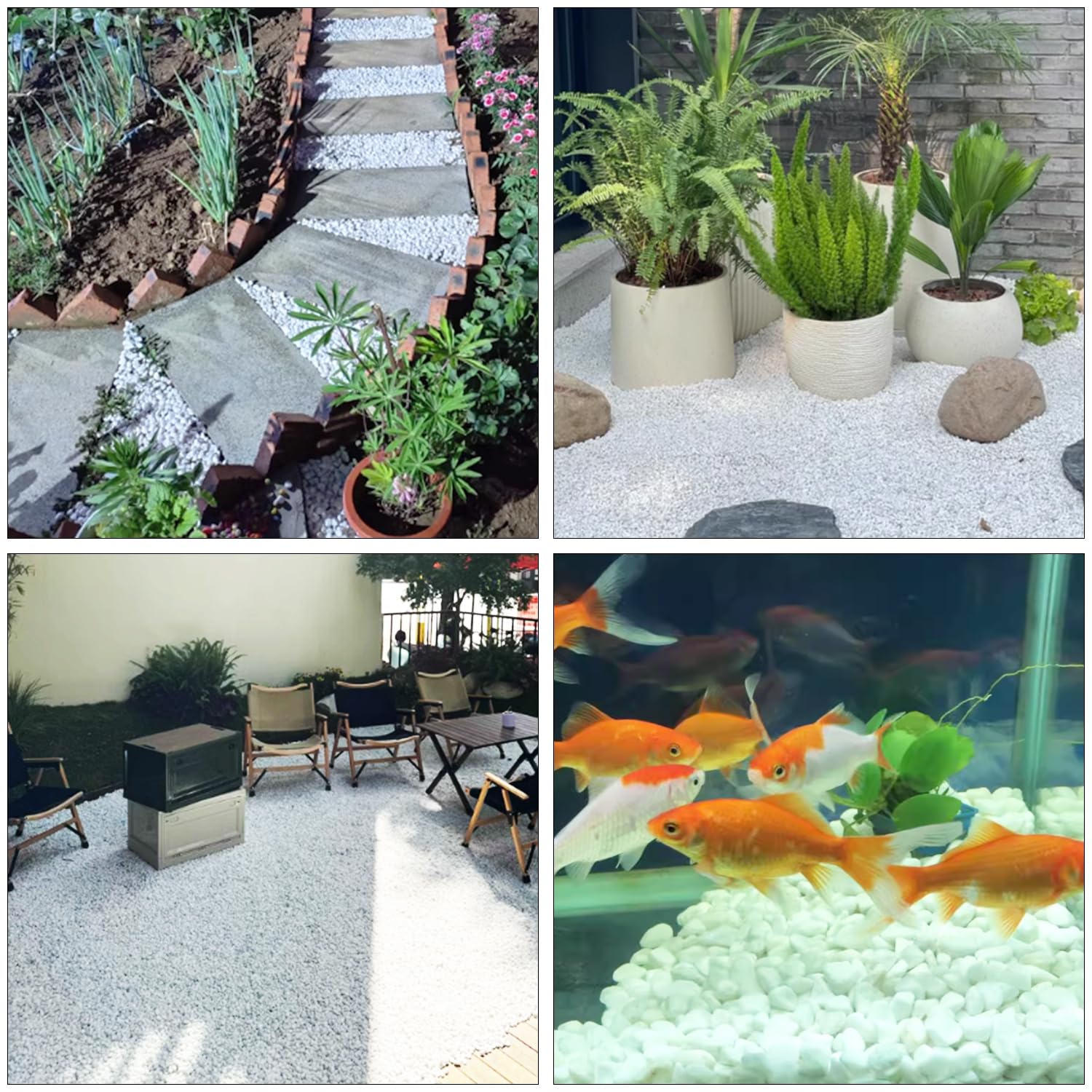 Rocce di fiume naturali bianche di alta qualità da 3,5 cm – Versatile 10 kg di rocce di fiume e ciottoli per piante da esterno e interno, uso per pietre bianche decorative per giardino