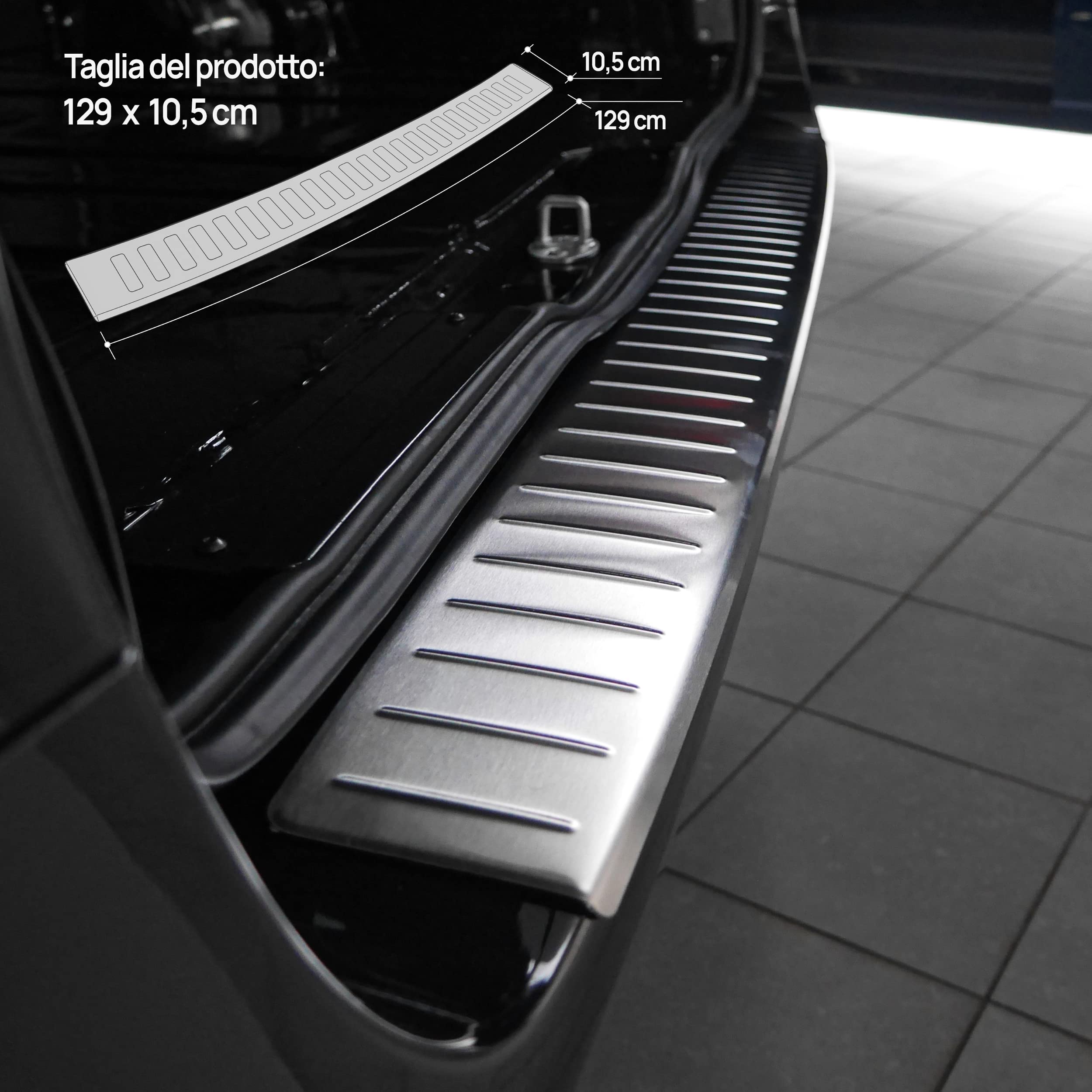 Chromemaster | Protezione paraurti Posteriore | Compatibile con Mercedes Vito Classe V W447 dal 2014- | Acciaio inossidabile INOX spazzolato, Argento opaco | Proteggi il paraurti della tua auto