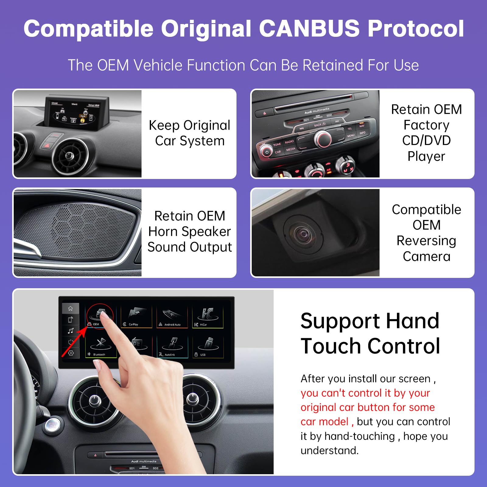 Road Top 12,3 pollici Autoradio Senza Fili CarPlay Touchscreen per Audi A1 2012-2018 anno, auto Radio Stereo Multimedia schermo, Supporto senza fili Android Auto, Navigazione, Mirrorlink