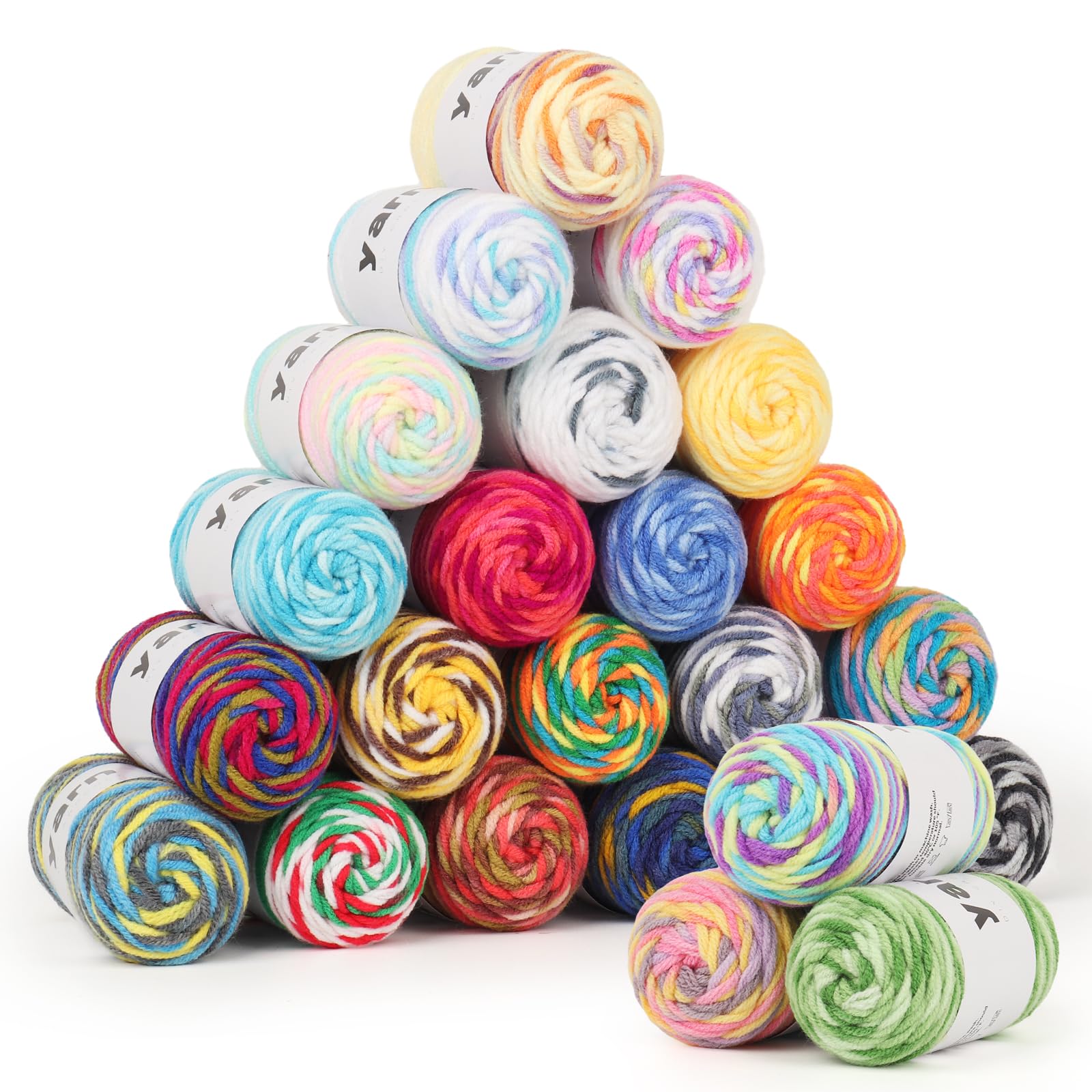 Coopay Crochet Yarn, 24ร25g Ombre Acrylic Yarn Knitting Wool for Crafts