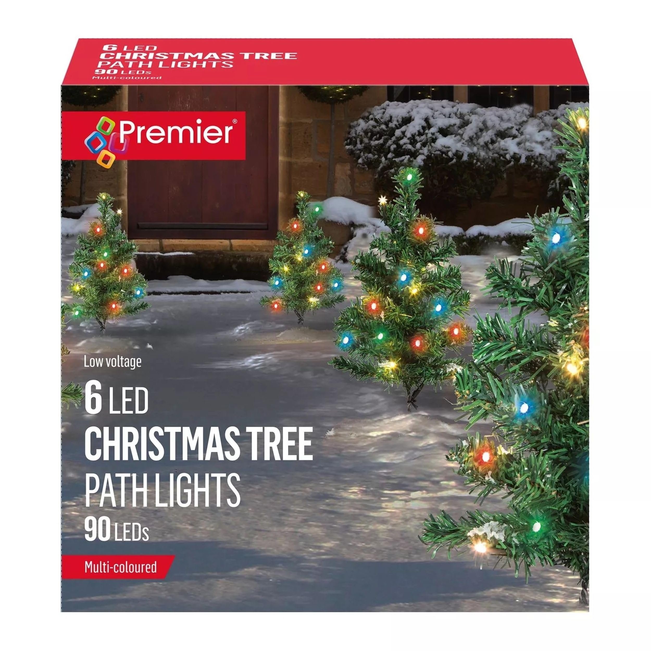 Premier 6Pc Multi Coloured Led Christmas Tree Path Lights, 40Cm