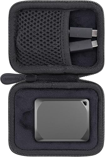 Aenllosi Funda de transporte rígida compatible con Crucial X9 X9 Pro X10 Pro 1TB2TB4TB SSD portátil, unidad de estado sólido externa USB 3.2 y