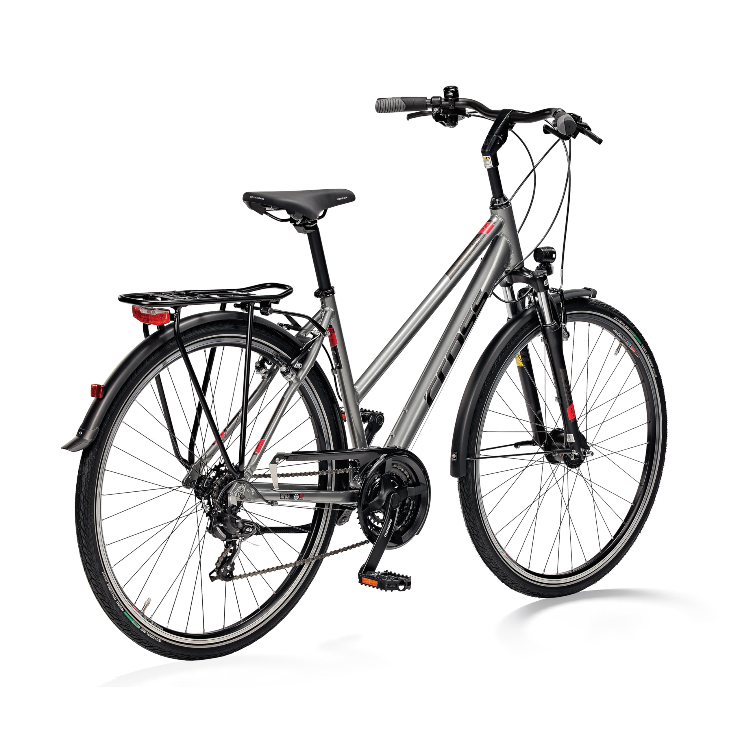 Airtracks 28 Zoll Damen Trekking Fahrrad Area Lady Trekkingrad 21 Gang Shimano RD-TY500 SGS Silber