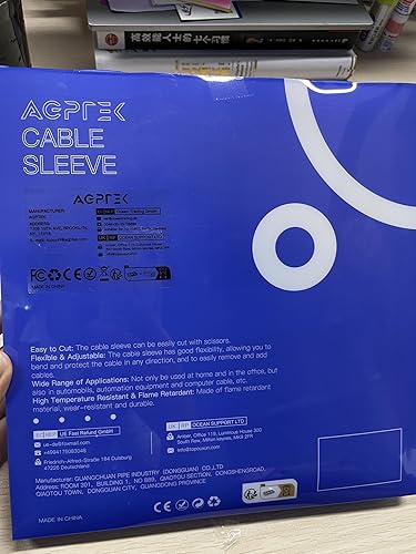 Miniatura 8 de AGPTEK Funda para cables, paquete de 2 unidades de 5 a 1.2 pulgadas, organizador de cables de escritorio, ocultador de cables, para oficina en casa,