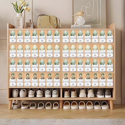 Miniatura 6 de Organizador transparente para zapatos, paquete de 10 ranuras ajustables para zapatos, organizador para armario, apiladores de zapatos transparentes,