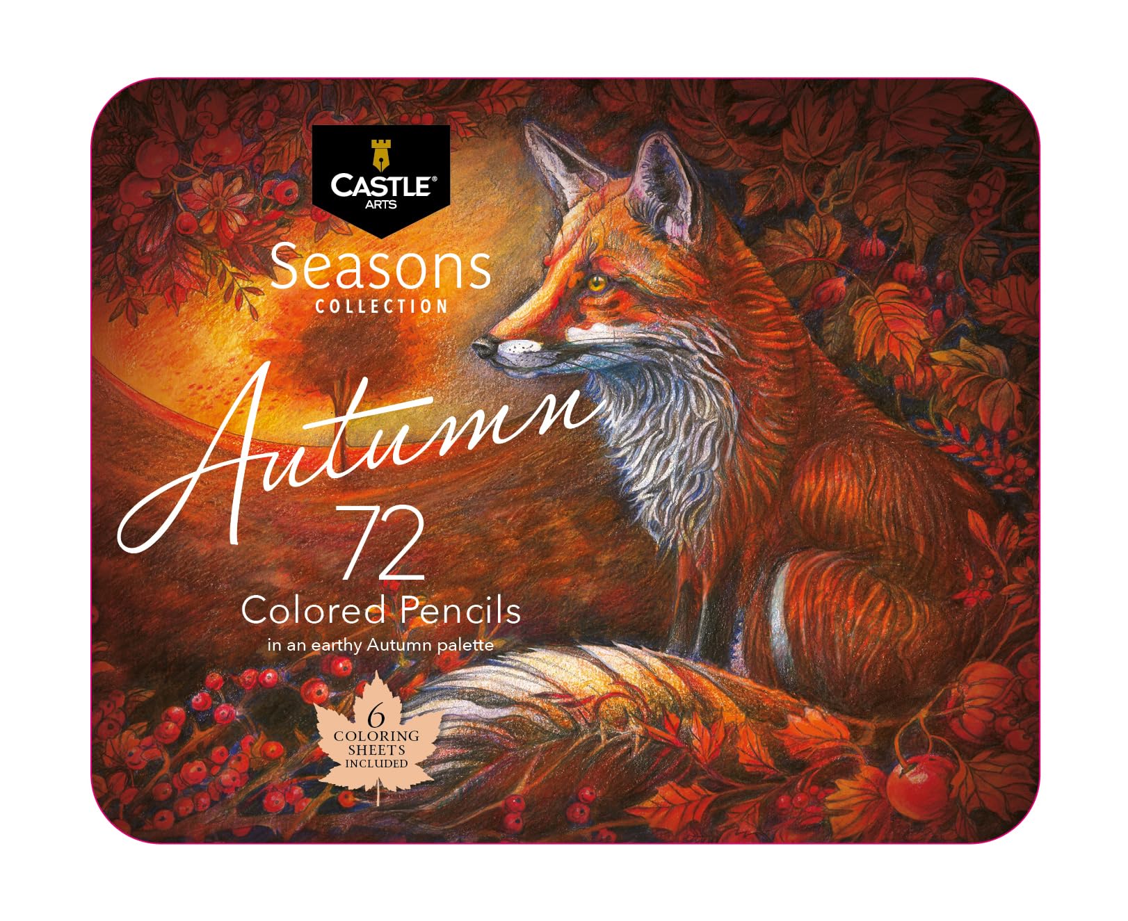 Castle Art Supplies 72 Crayons de couleur pour adultes – Automne