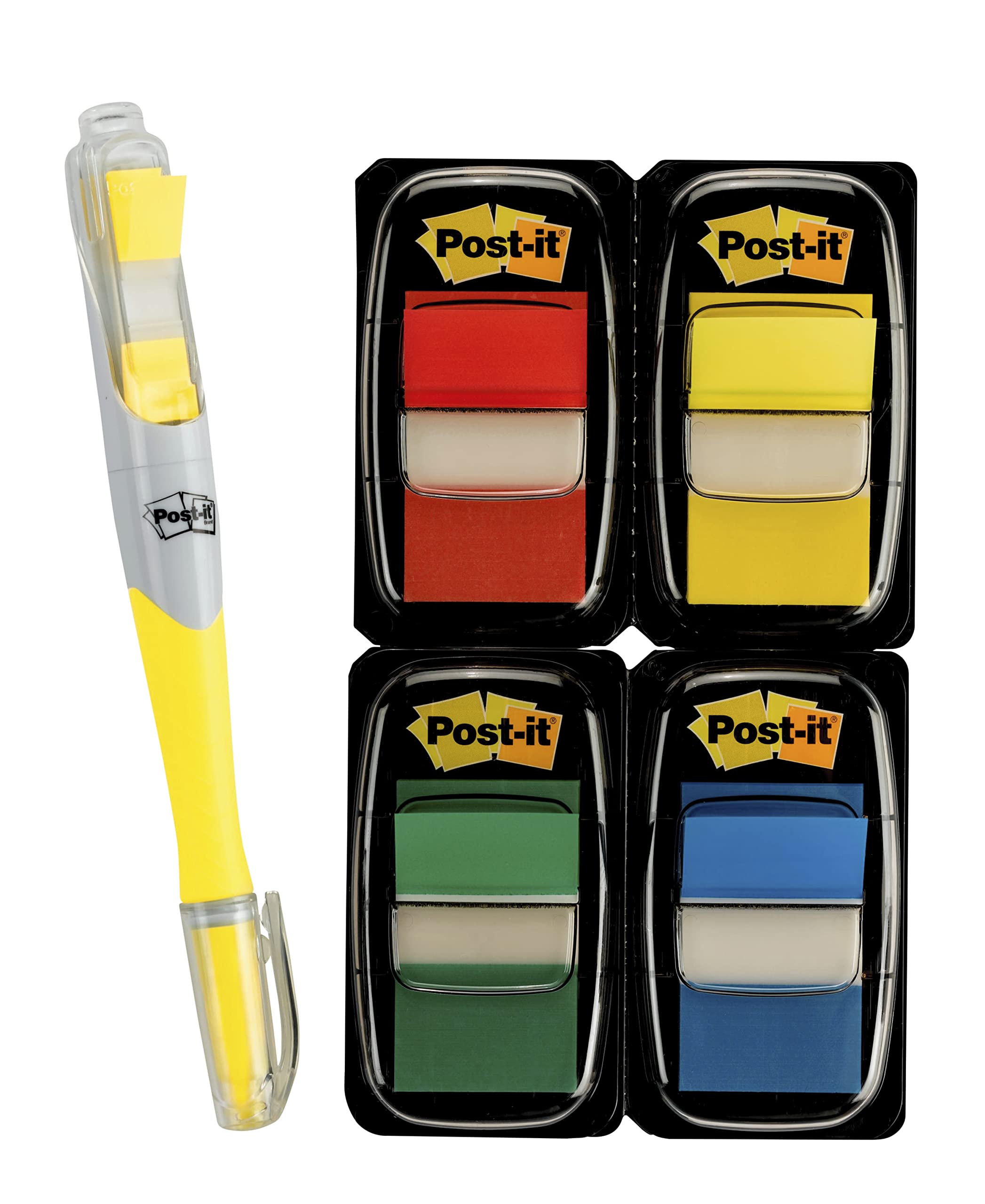 Post-it Index Flags 50 per Pack 25mm Assorted Ref 680-RYBGVA [Value Pack of 4 and Strong Index Sample]
