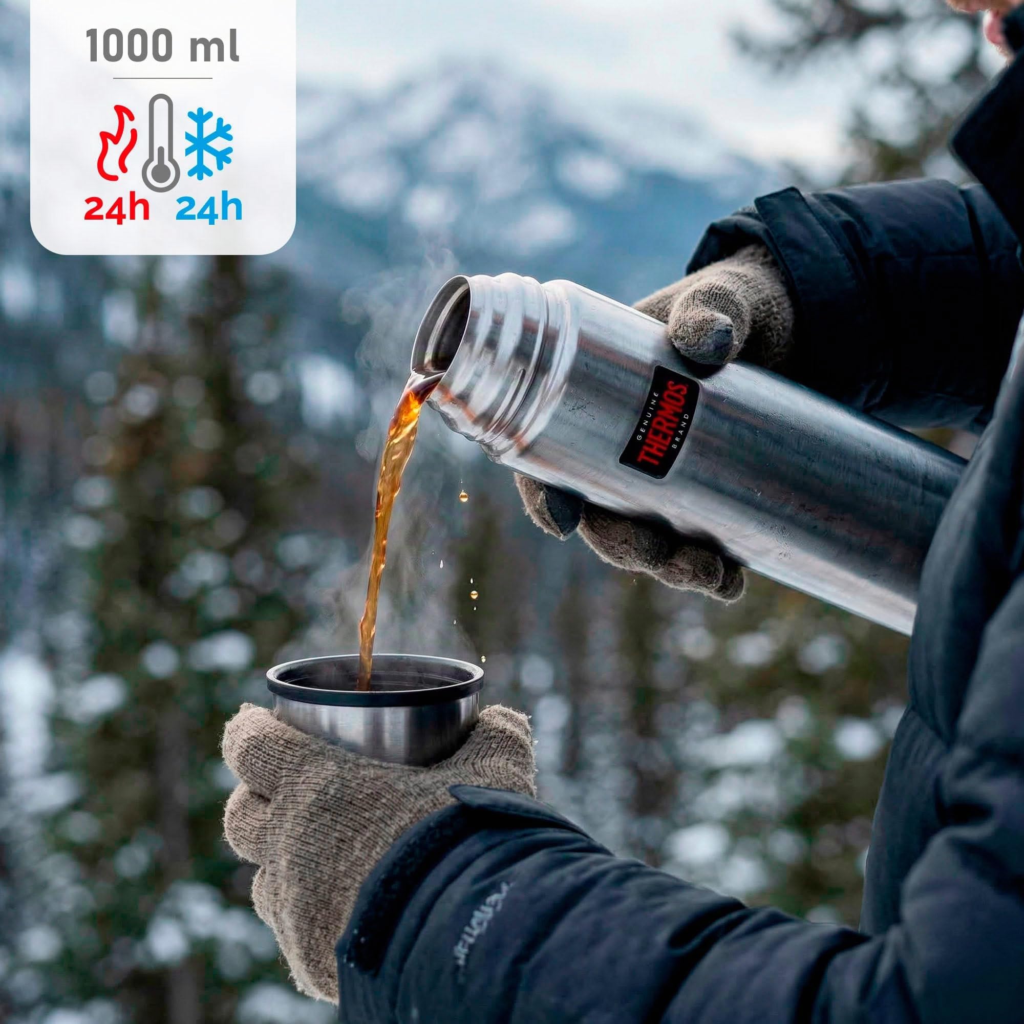 Thermos - Bouteille isotherme - Thermax - 1 Litre - Argent