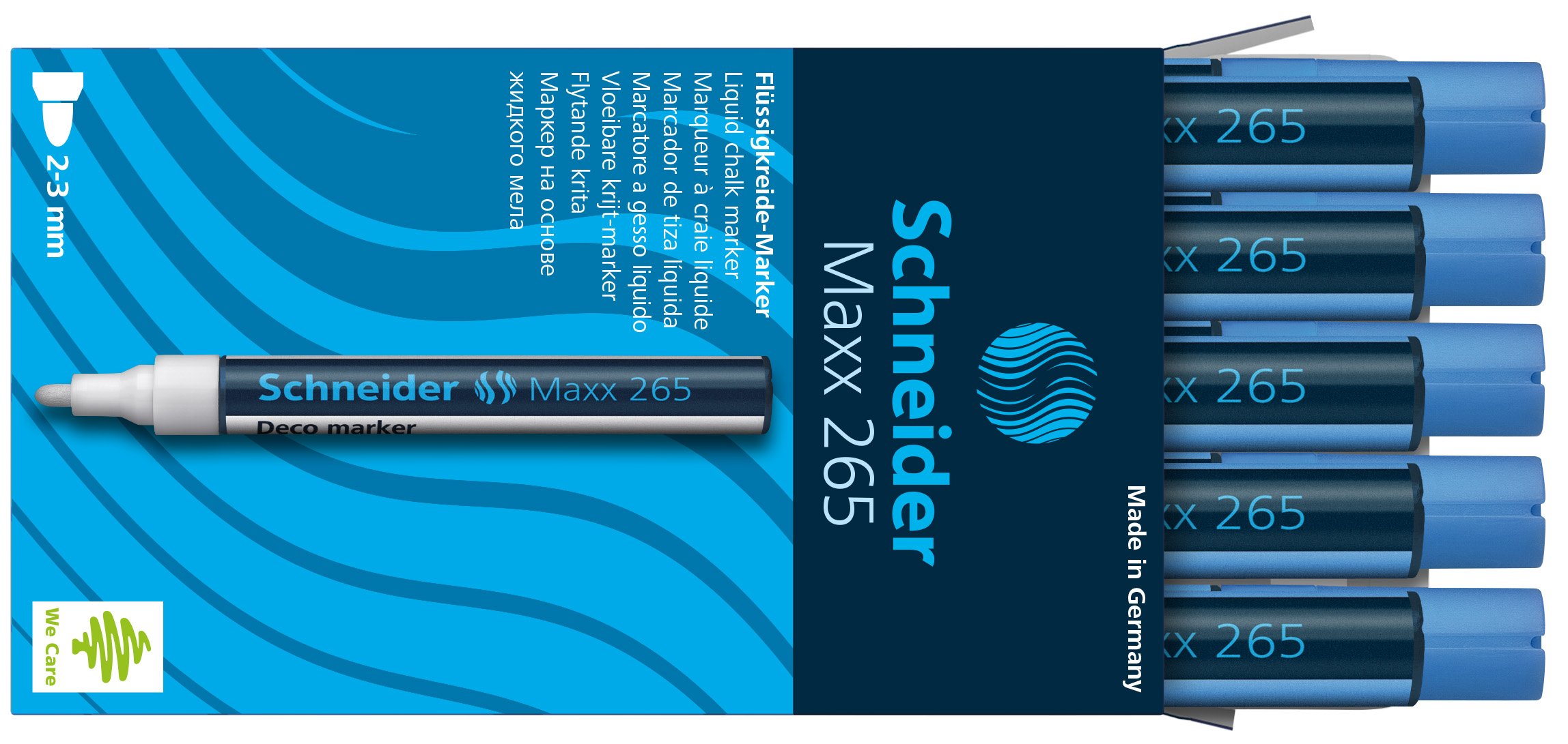 Schneider MAXX 265 Kreidemarker, hellblau (10 Stück)