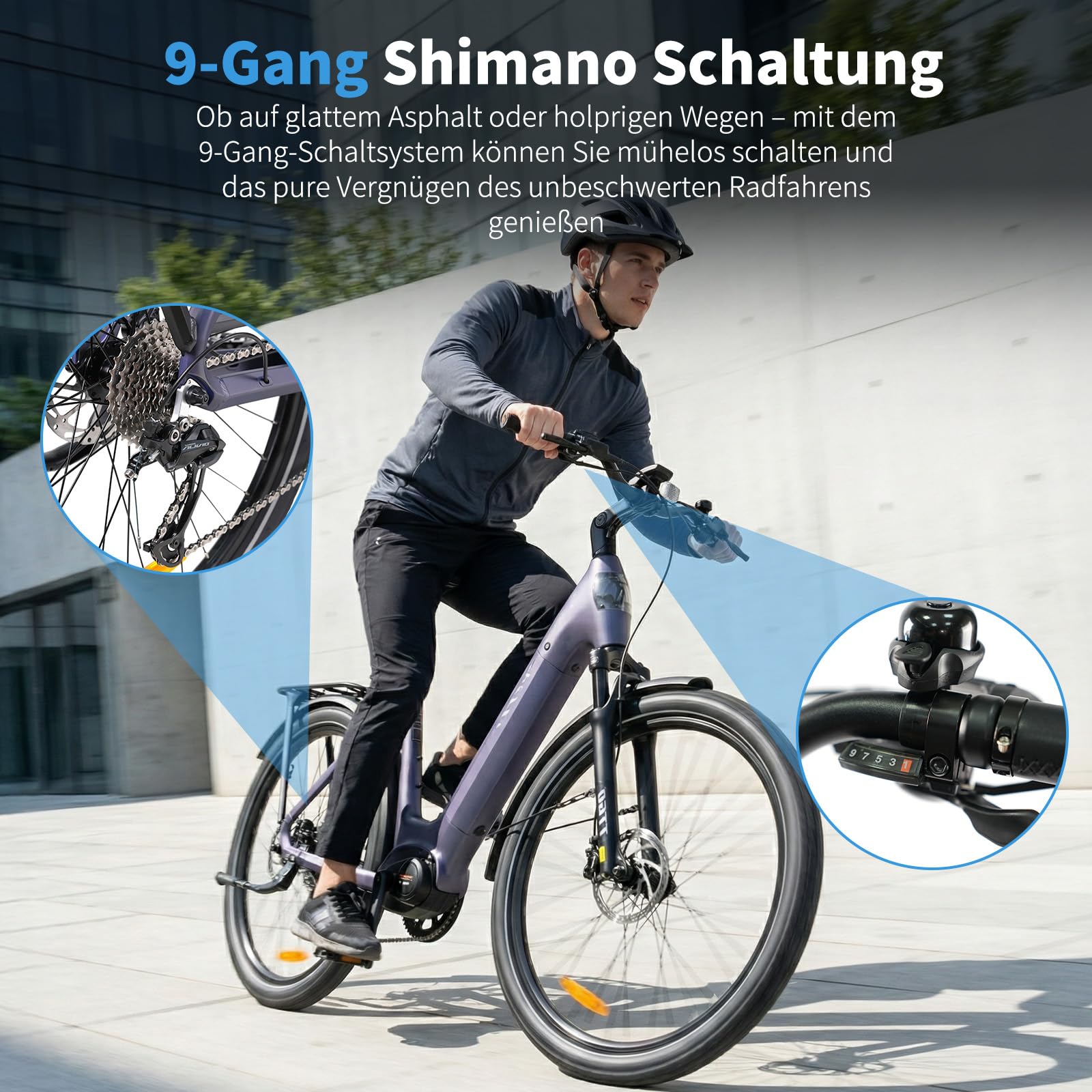 ttgo Z5 E-Bike 27,5 Zoll für Damen und Herren, 250W Pedelec Citybike E Bike mit 36V 18Ah Herausnehmbarem Akku, 100–130 km Reichweite, 25 km/h, LCD Display, Aluminiumrahmen