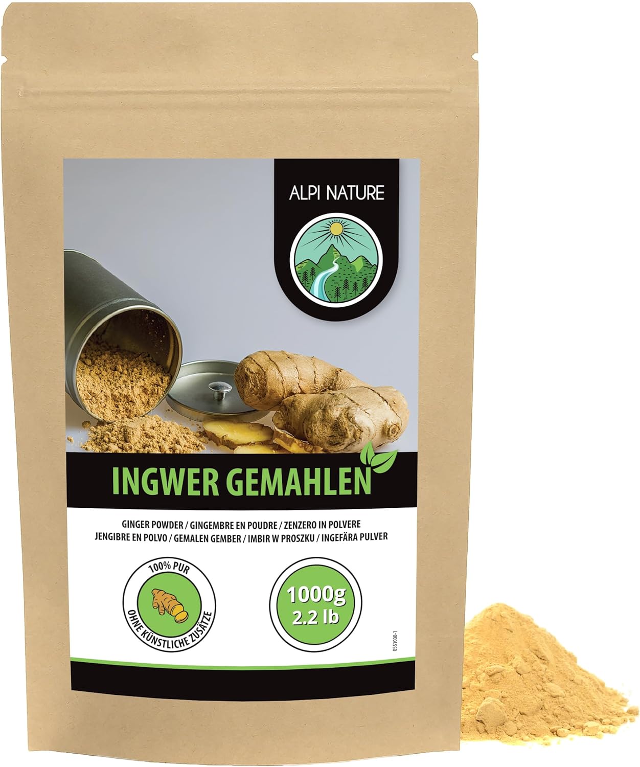 Alpi Nature Ginger Powder 1kg, Dried and Ground Ginger Root Powder for ...