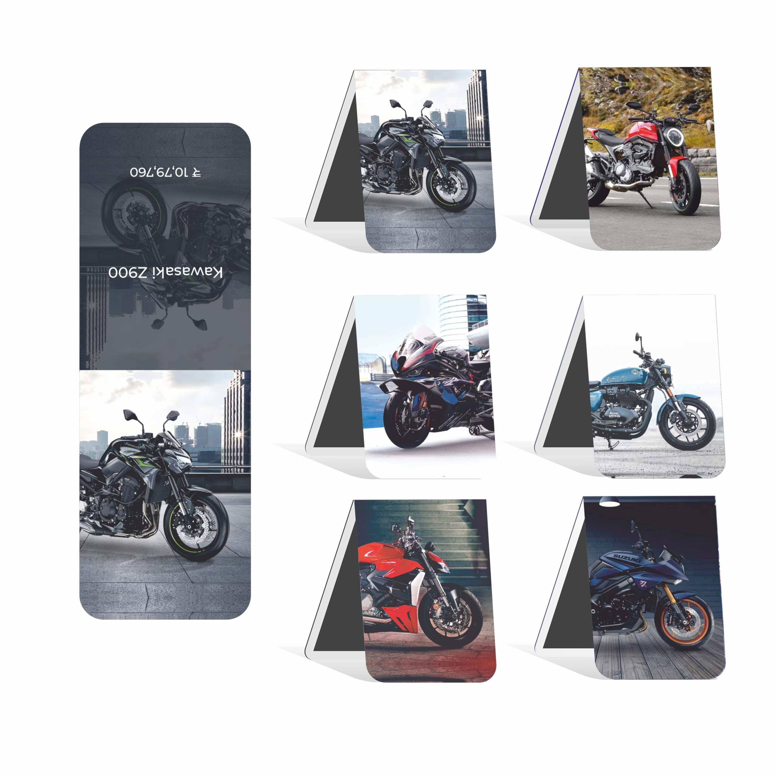 Magnetic Bookmarks - 6 Pieces Assorted Cute Book Markers Clip Set for Women,Book Lovers,Reading (Bike)