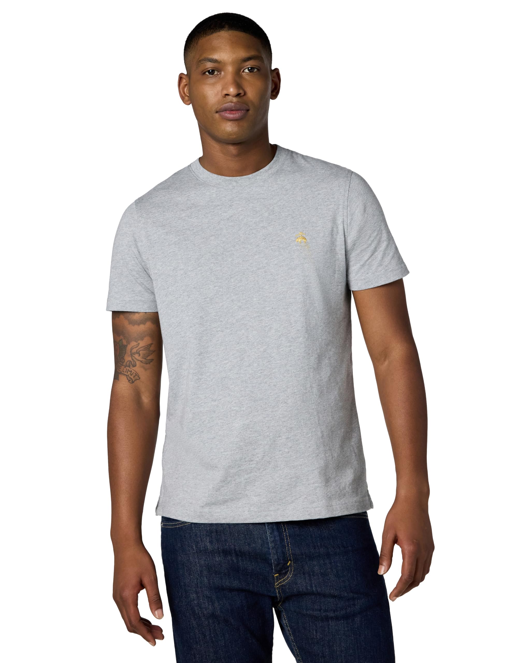 Men's Short Sleeve Cotton Crew Neck Logo T-Shirt