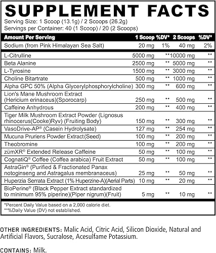 Miniatura 4 de Underground Bio Labs Panda Supps - Estimulante alto de calavera, preentrenamiento nootrópico, melena de león, 403 mg de cafeína para enfoque de