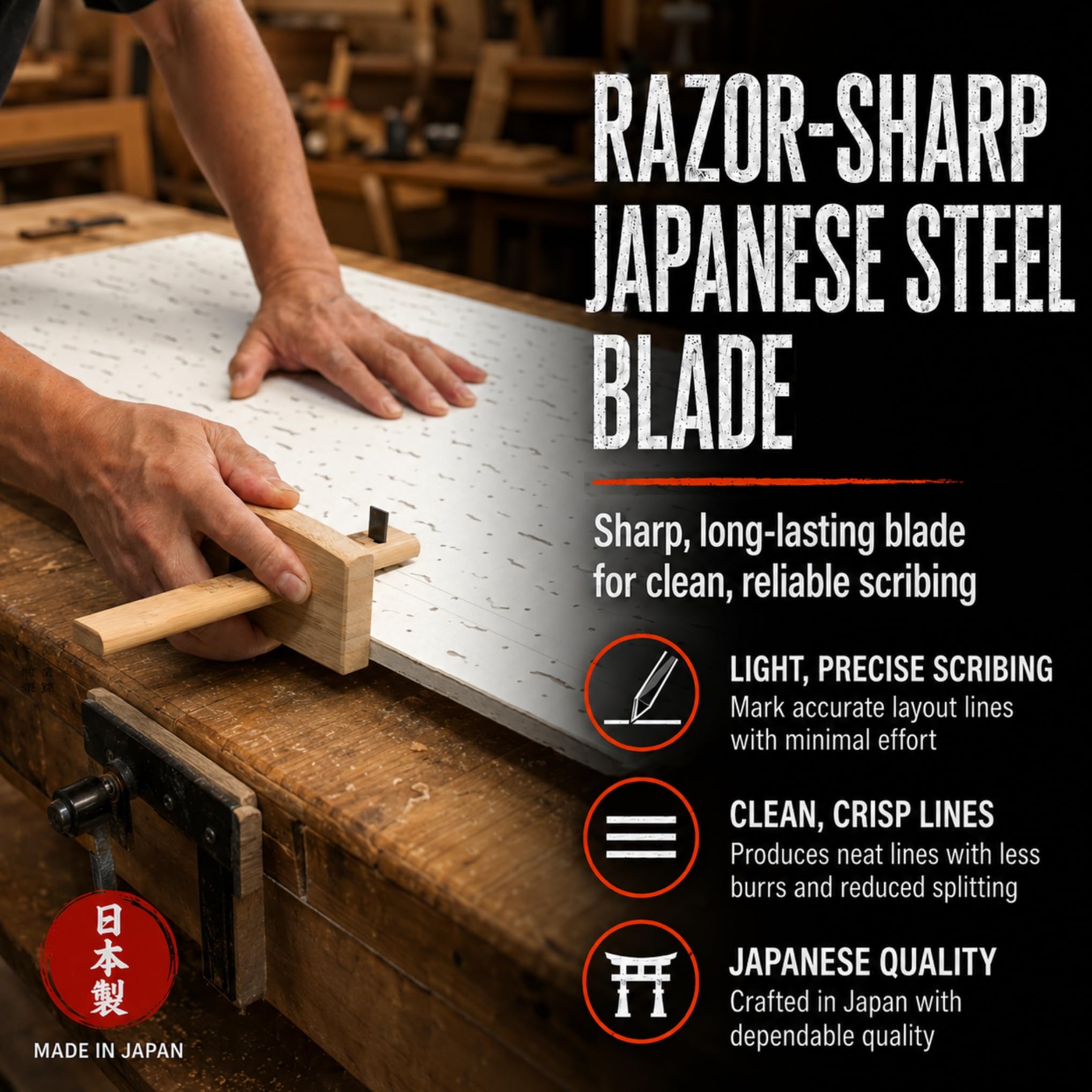 KAKURI Kebiki, strumento per la lavorazione del legno, 120 mm, strumento giapponese per la lavorazione del legno, realizzato in Giappone