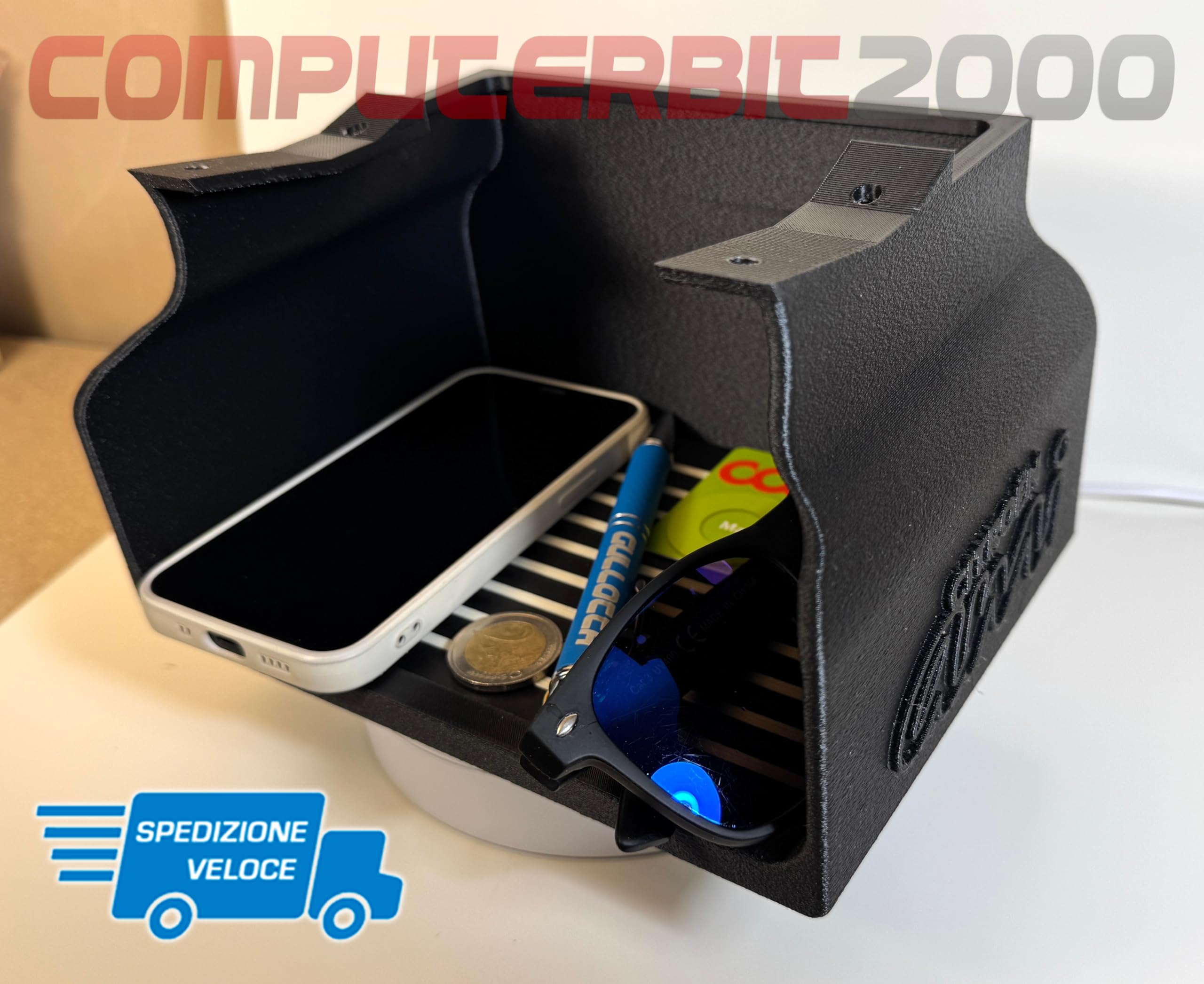 Generico Portaoggetti Citroen AMI Opel Rocks FIAT Topolino vano Organizer ripiano Accessori ComputerBit2000