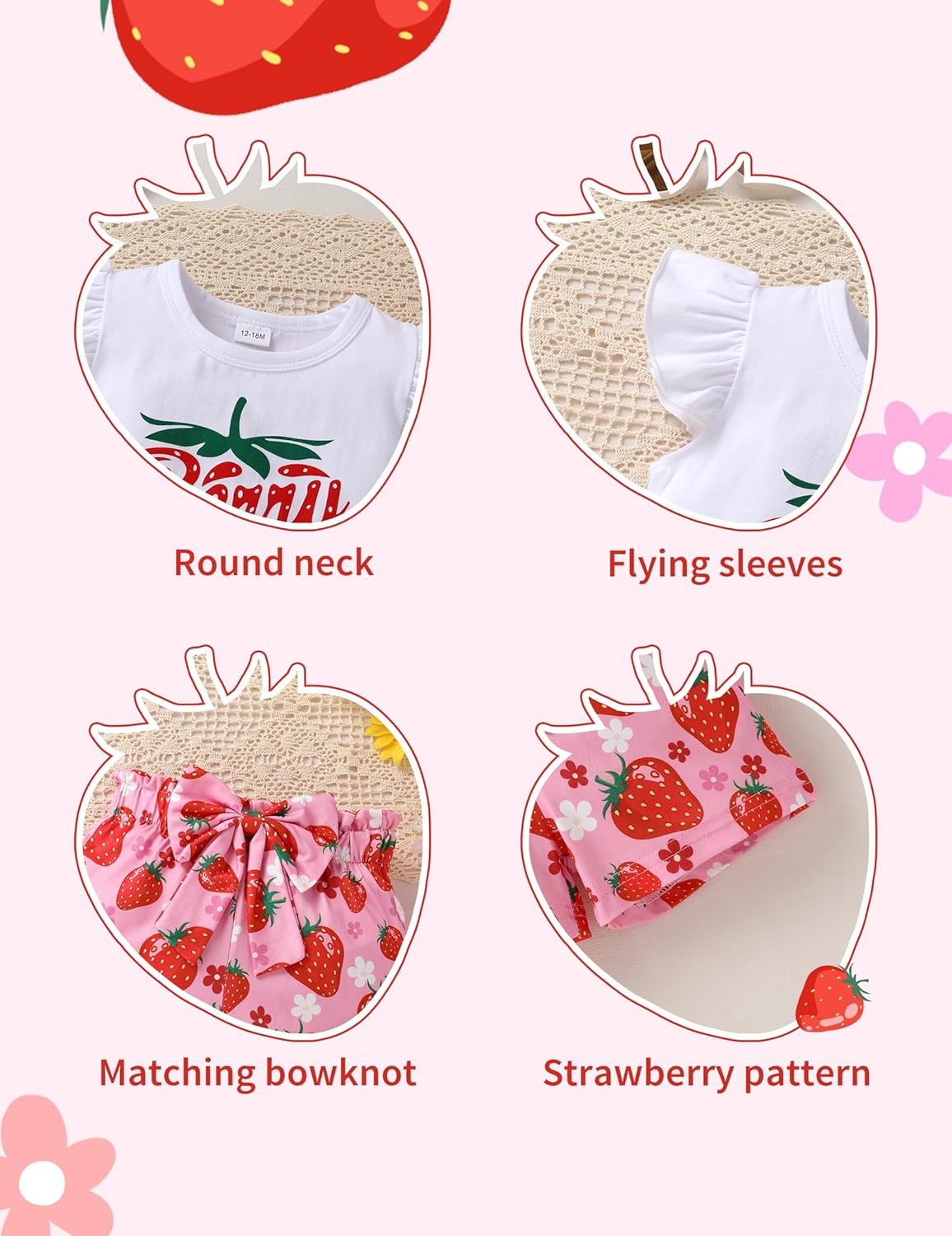 YOUNGER TREE Toddler Baby Girl Clothes Ruffle Short Sleeves T-Shirt Tops and Shorts Set Cute Summer Outfits - Image 4