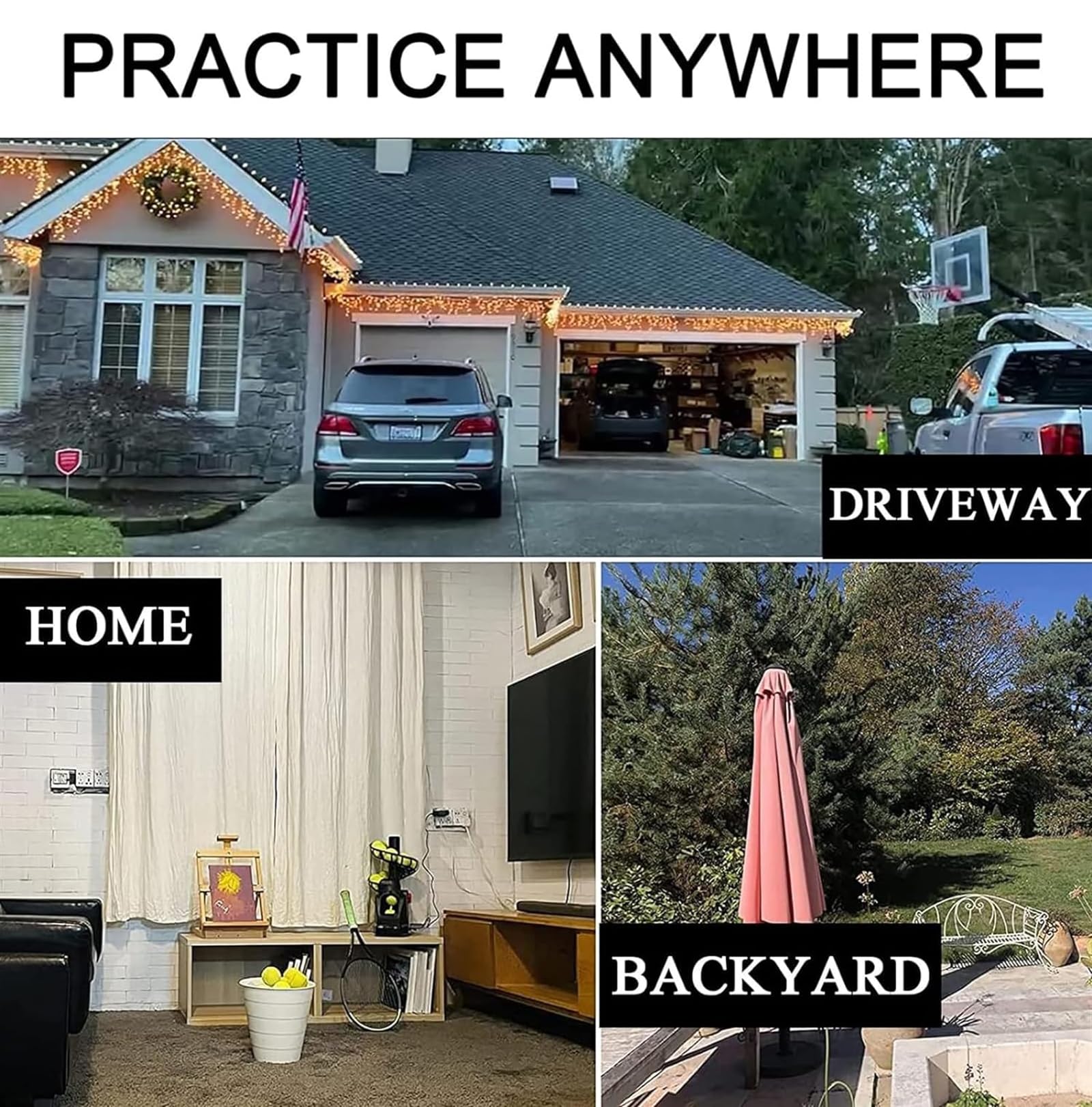 Tennis Ball Machine, Portable Tennis Ball Machine, Adjustable Flying Distance, Help Players to Standardize Basic Movements, for Beginners Solo Training Sports