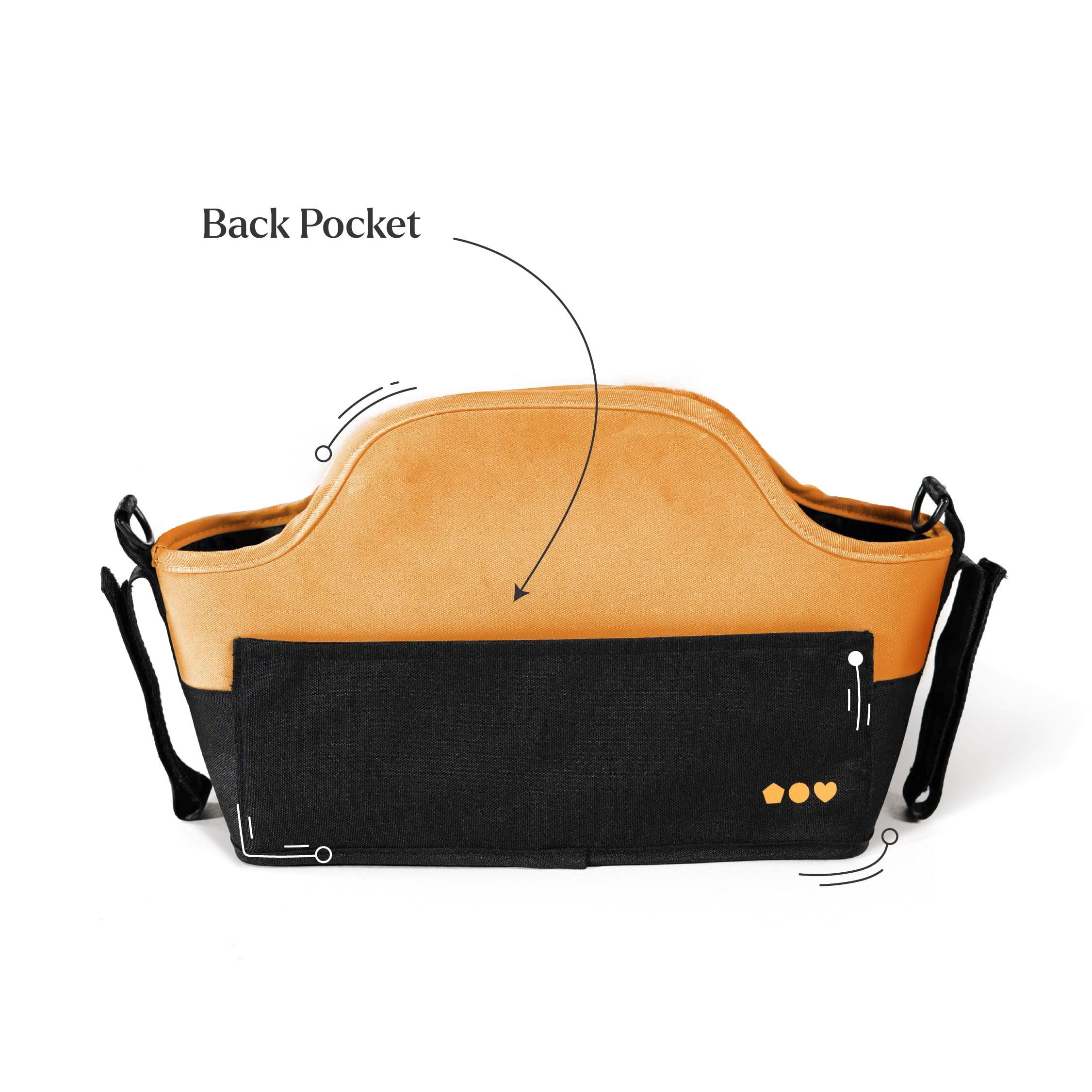 Loopie Organiser Bag Baby Stroller Organiser Bag | Caddy Bag | Universal Fit | Magnetic Closure | Orange 1