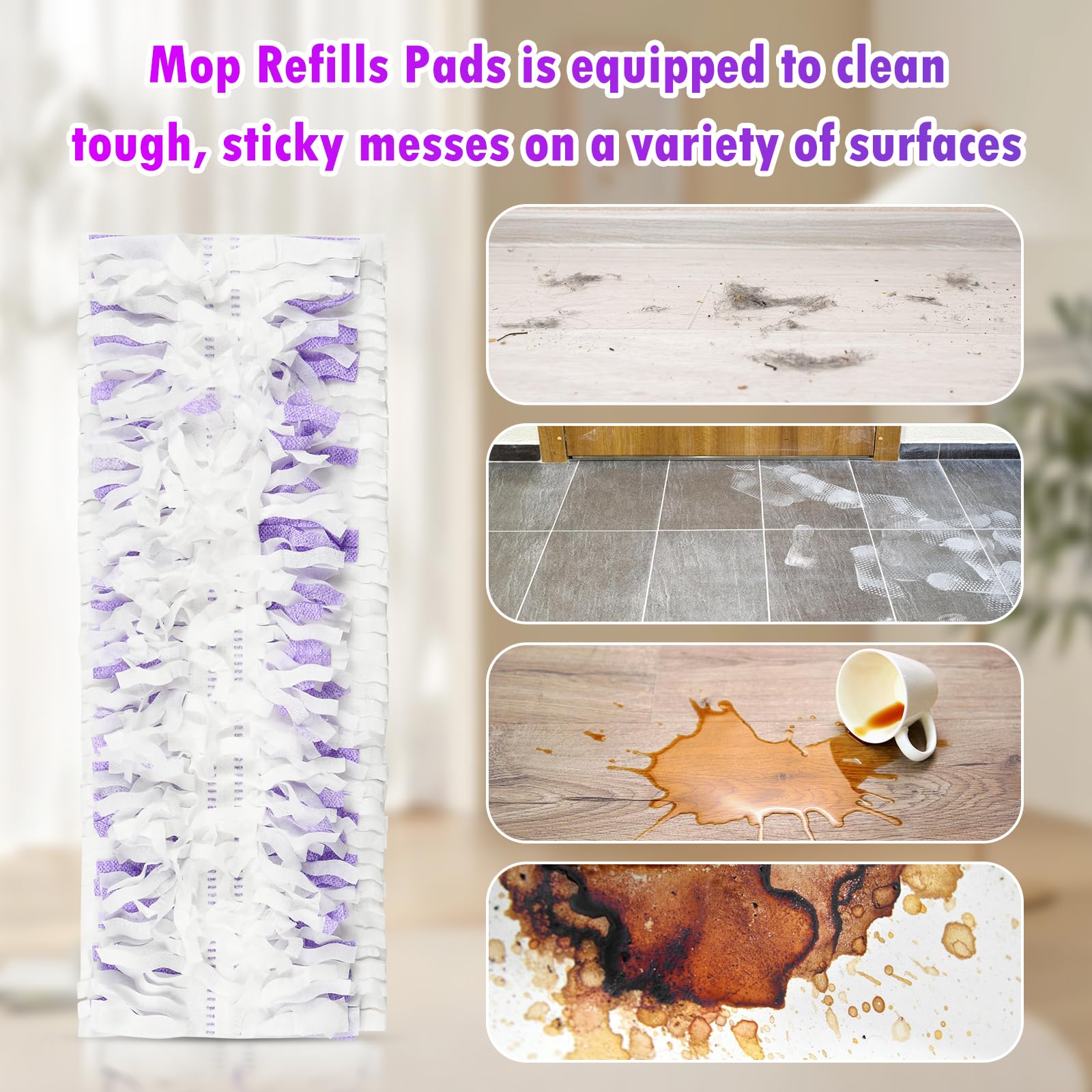 Paquete de 20 recambios desechables para mopa Swiffer PowerMop, kit de fregona multisuperficie, repuesto de almohadilla de fregona multisuperficie para mopa Swiffer Power para limpiar suelos