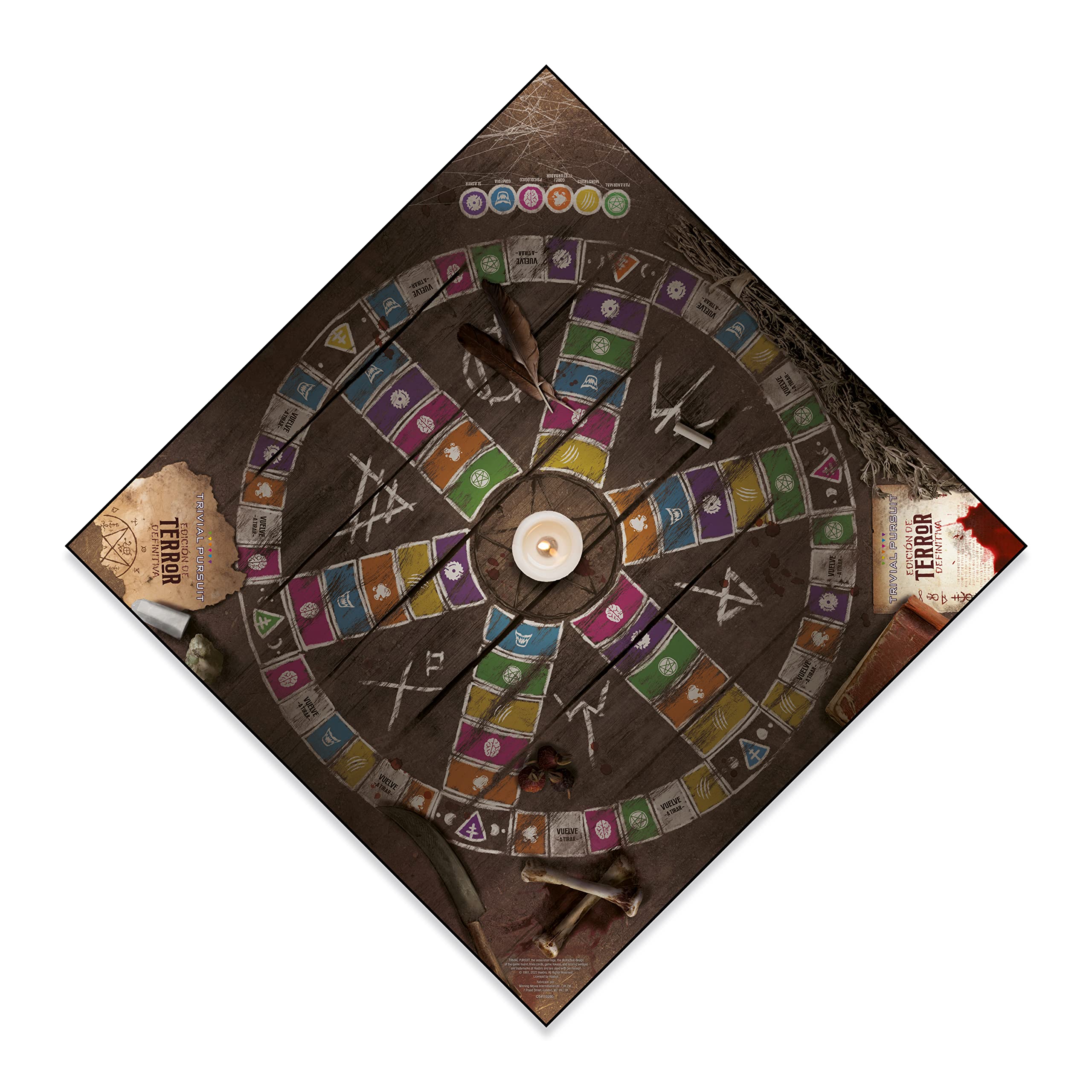 Winning Moves Trivial Pursuit Terror - Juegos De Mesa Adulto, Juego para 2+ Jugadores, Juego De Quiz, Trivia para Los Amantes De La Groza