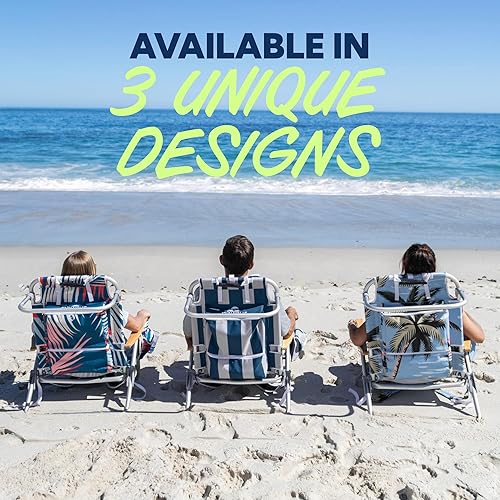 Miniatura 7 de SUN NINJA Silla de playa  Silla plegable para playa con 5 posiciones reclinables, soporte para taza y teléfono, bolsa de almacenamiento trasera