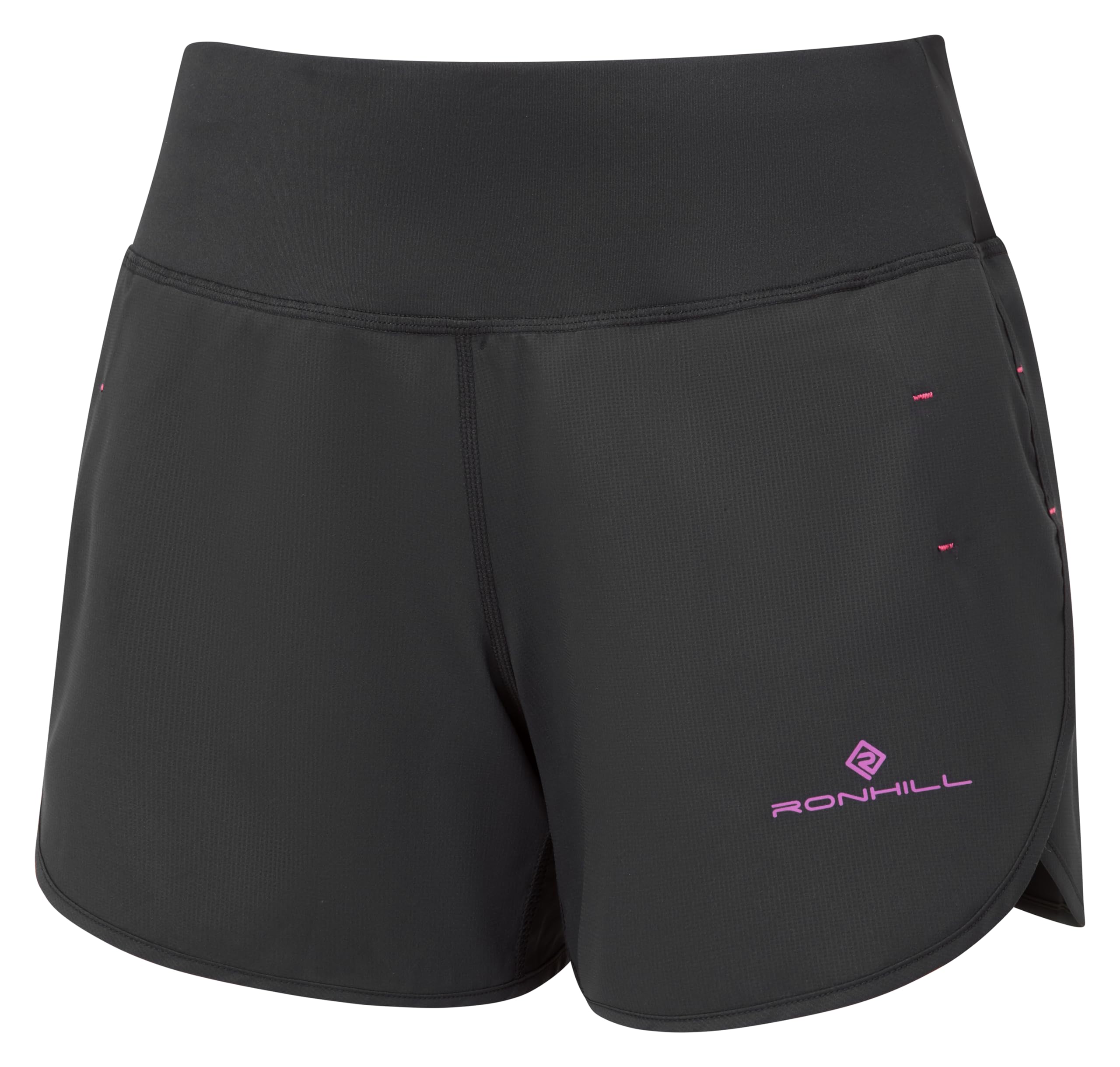 Ronhill Running, Wmn's Tech 4.5" Short, Black/Razzmatazz, 8