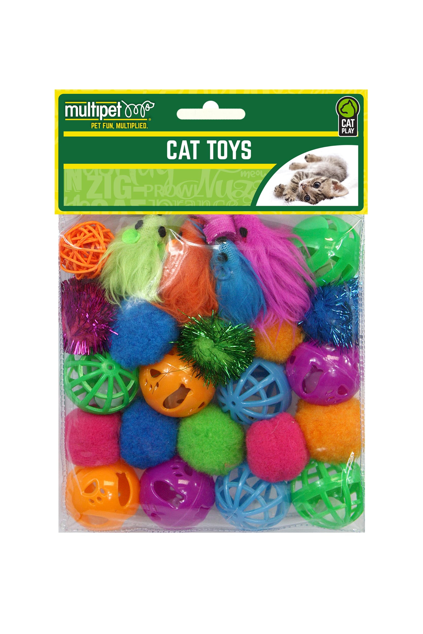 MULTIPET Lot de 24 Jouets pour Chat, 20640-1, Assortis