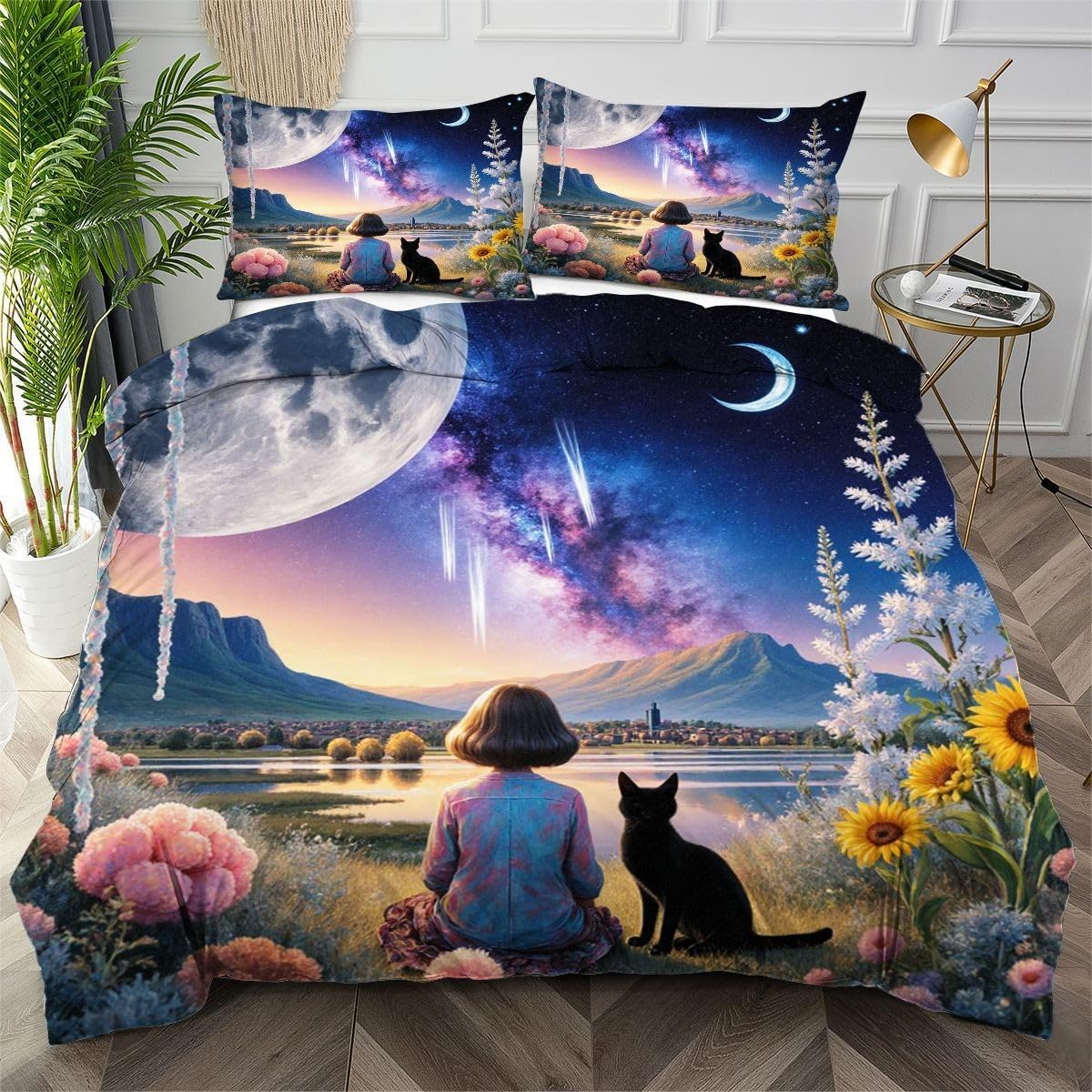 Housse de couette 200x200 paysage coloré en microfibre douce AW1486