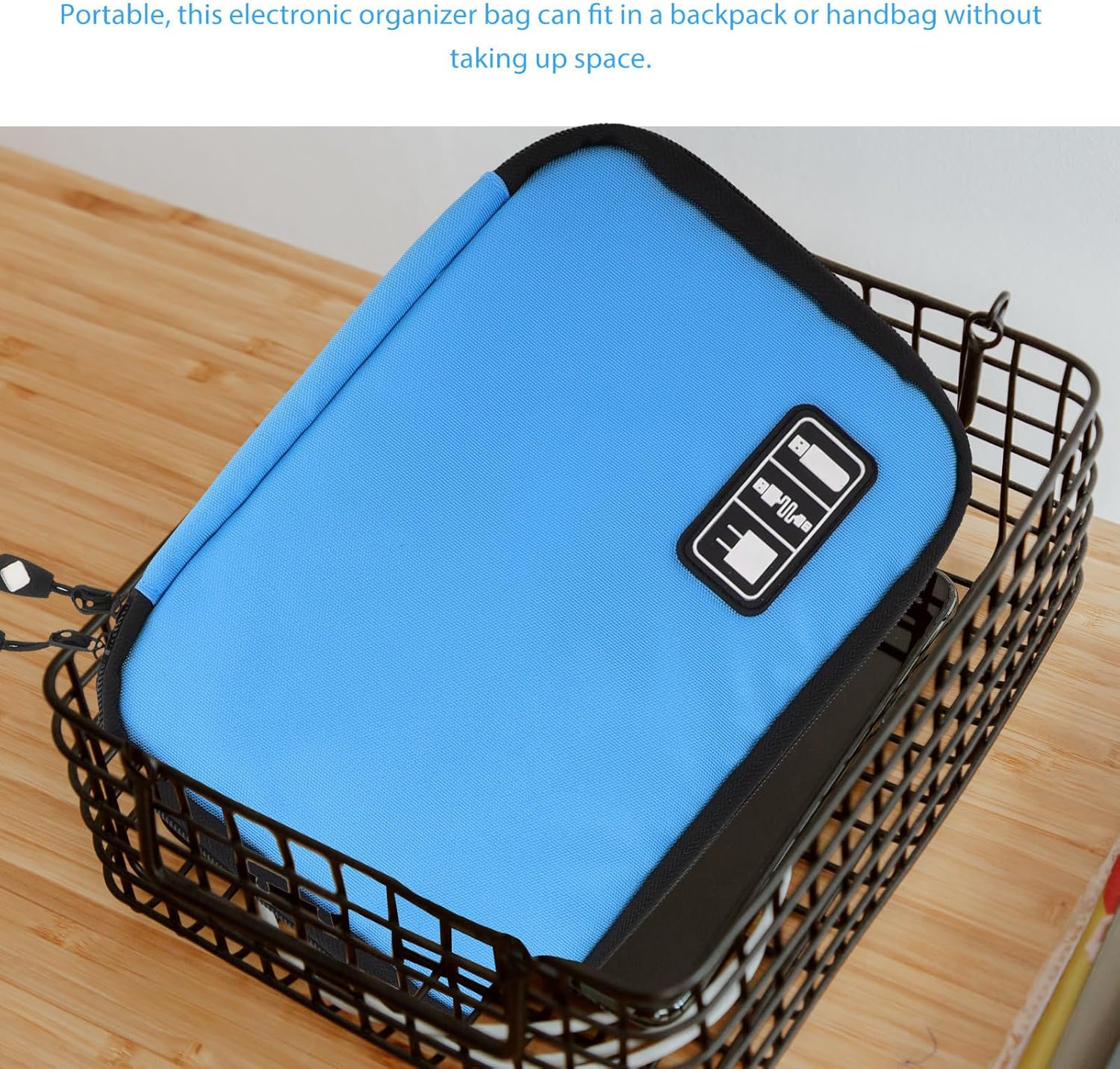3pcs Electronic Organizer Bag Travel Cable Carrying Case Portable Digital Storage Pouch for Chargers Headphones USB Drives with Sturdy Zipper for Business Travelers and Office Use