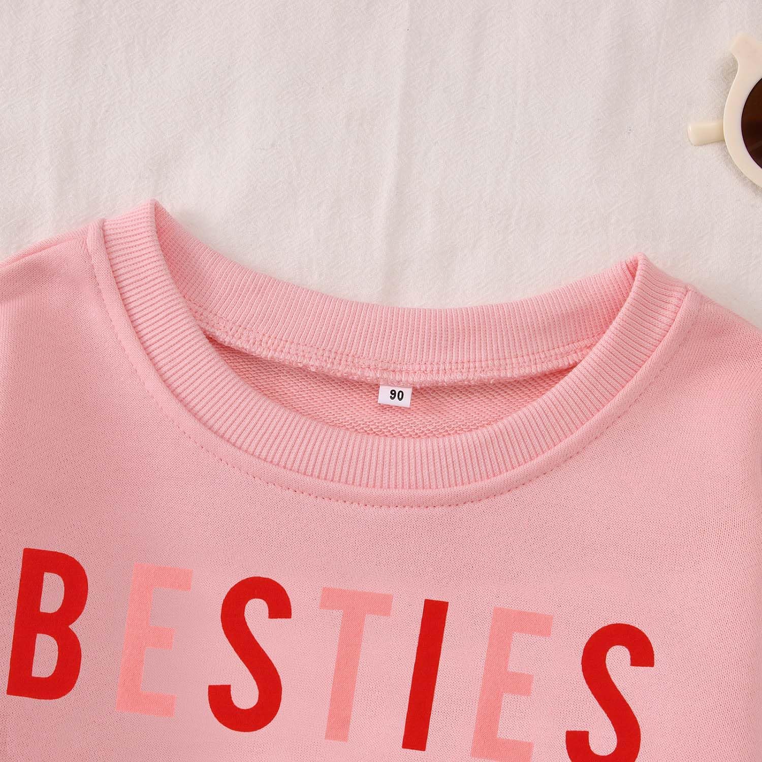 SOFEON Mommy and Me Valentines Sweatshirt Love Heart Besties Letter Pullover Family Matching Outfit Long Sleeve Tops - Image 7