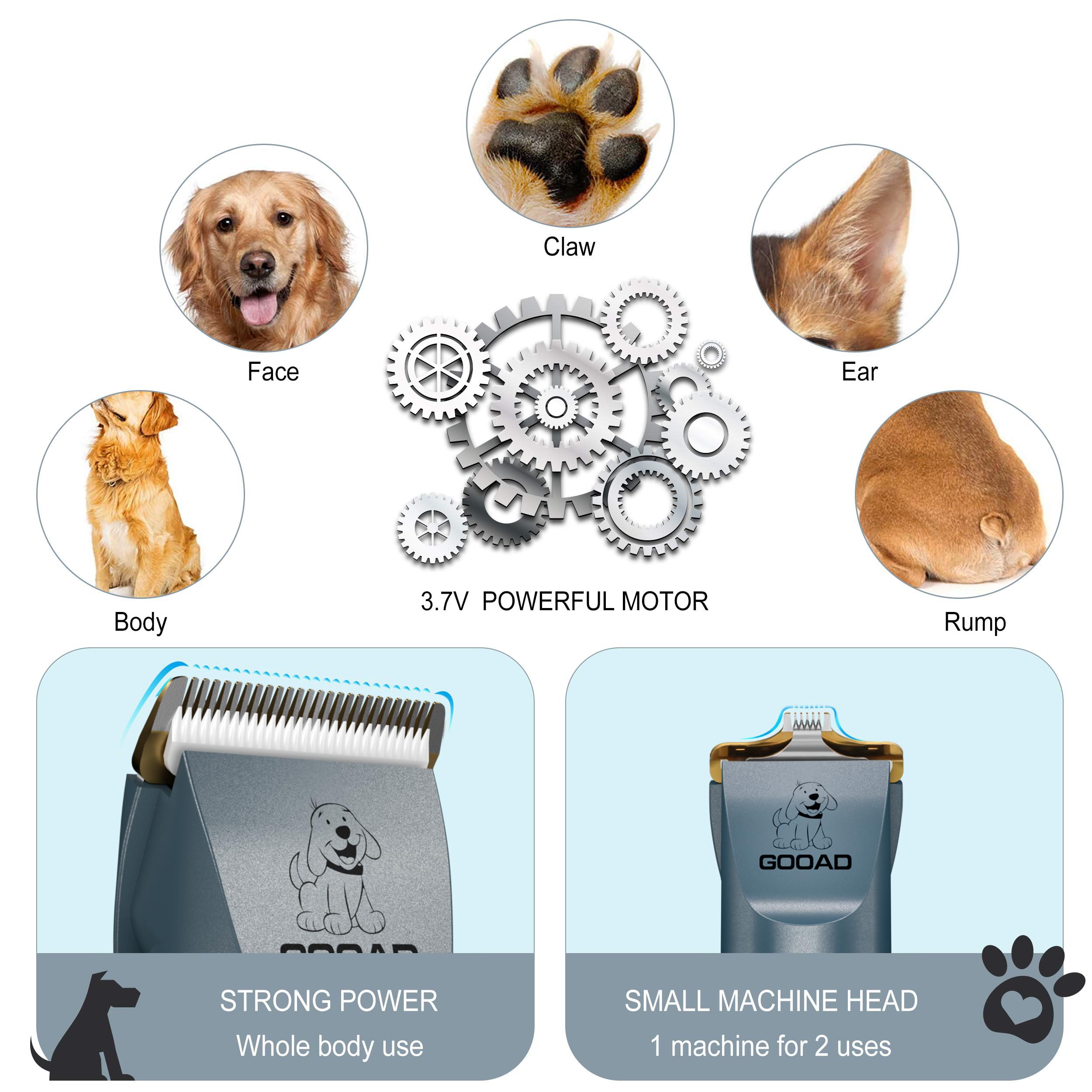 Gooad Dog Clippers Grooming Kit and Paw Trimmer,Cordless,Low Noise, Electric Quiet,Rechargeable, Dog Trimmer Grooming - Image 4