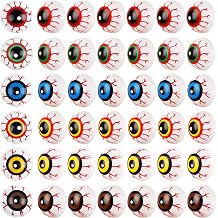 DIYASY 48 Pcs Halloween Fake Eyeballs, 33mm Plastic Half Eyes Balls Decor