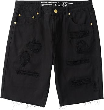 LRG Lifted Research Group Mens Denim-Cargo-Sport Shorts
