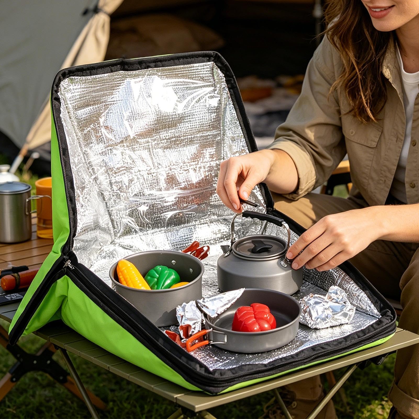 Forno Solare da Esterno Riscaldamento Cibo Pieghevole Antigraffio | Forno Solare per Sopravvivenza e Preparazione Per Addestramento Sopravvivenza Escursionismo Camper Vita Outdoor Appassionati