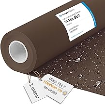 DreamRoots Waterproof Outdoor Fabric by the Metre 160 cm Width - Waterproof Outdoor Canvas 100% Polyester 600D 220 g/m² Brown 1 m