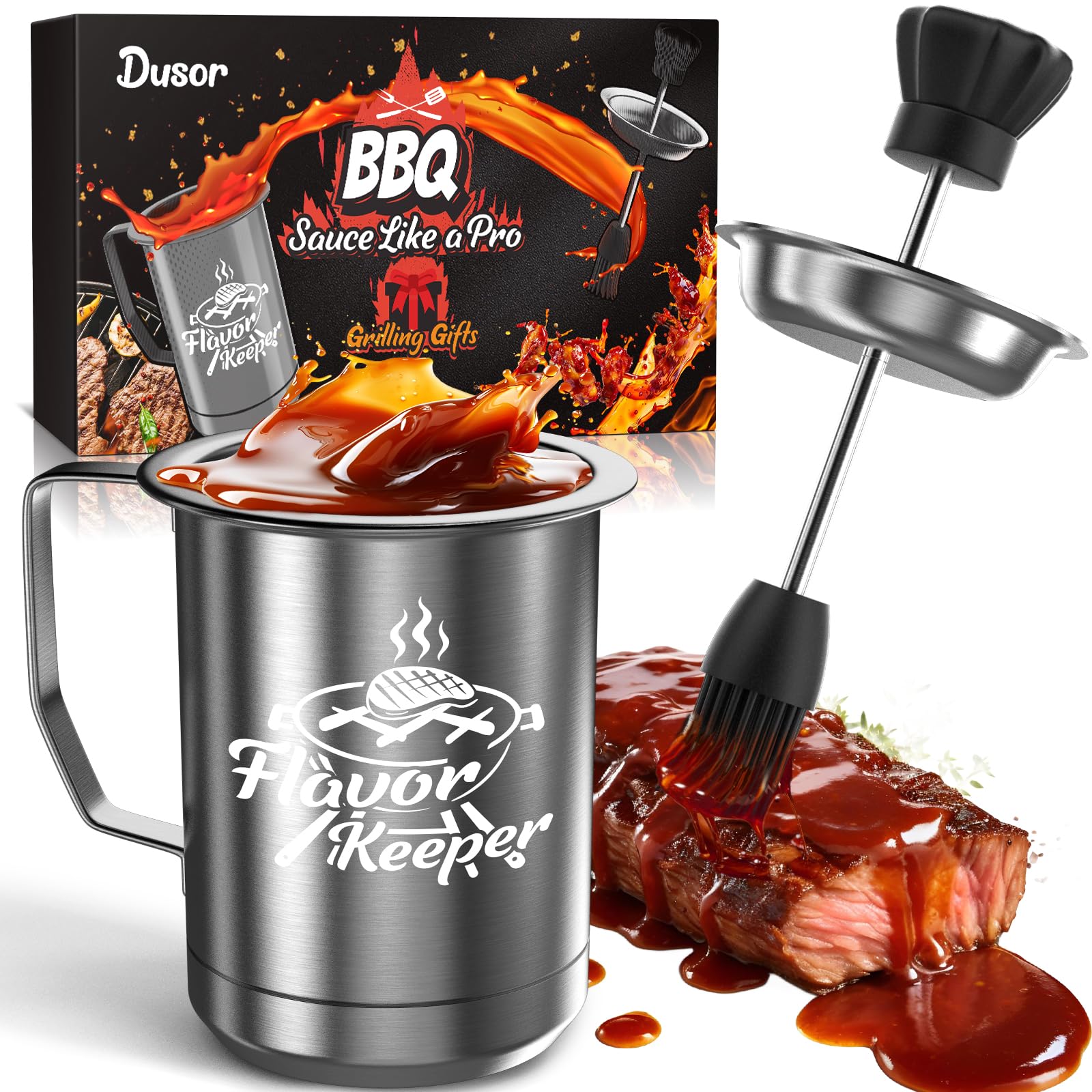 Dusor Gifts for Men Dad, BBQ Brush Accessories Tools Birthday Gifts for Men