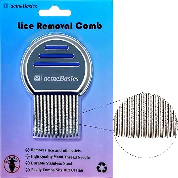 Lice Comb, Premium Quality Stainless Steel Lice and Nit Comb for Head Lice Treatment for Kids and Adults. Professional, Durable and Reusable