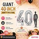 Balloonistics Silver 40-Inch Foil Number 60 Balloon - Helium or Air Fill for 60th Birthday, Anniversary, Retirement Party Decoration, Photo Booth Backdrop, Cake Table Decor gallery image