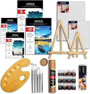 ARTIOS Painting Kit for Artists - 108 Pcs Painting Set for Adults and Kids with Professional Paint Brush Set, Acrylic Pain... Price In India