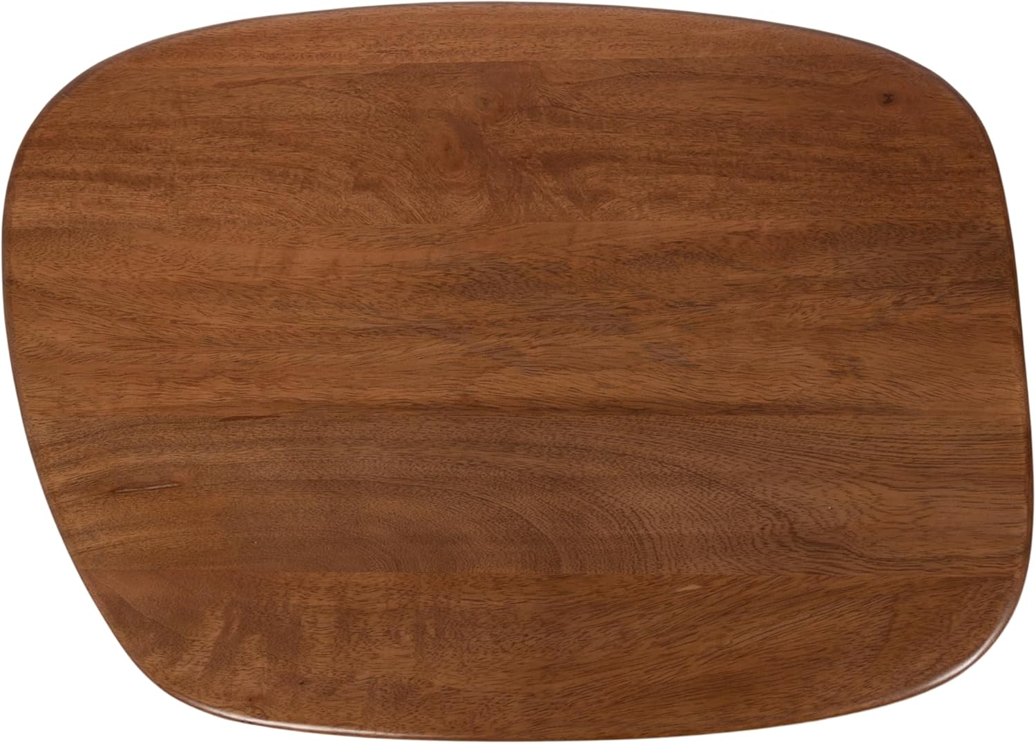 Kate and Laurel Adamas Transitional Adjustable-Height C-Table, 16 x 22 x 28, Walnut Brown and Black, Modern Rounded Indoor Metal C-Shaped End Table with Organic Shape for Use as Overbed Table