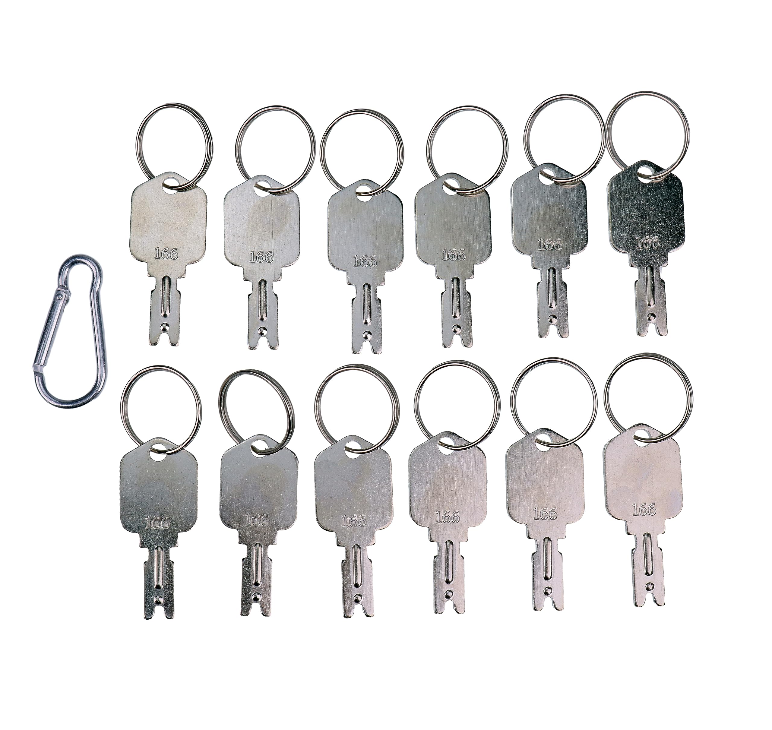 12 Pack Forklift Key Ignition Keys 166 for Hyster Clark Yale Generic Komatsu Gradall Gehl Crown Cat Daewoo Hypac Mustang Heavy Equipment Keys