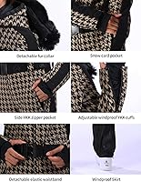 Vista 86 de GSOU SNOW Traje de esquí para mujer, traje de nieve de una pieza, para snowboard, delgado, aislante, impermeable, resistente al viento