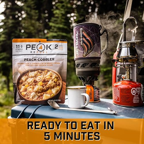 Miniatura 5 de Peak Refuel Cobbler  Proteínas  Calorías  Ingredientes 100% reales  Alimentos liofilizados premium para mochileros y camping  2 porciones  Comida o