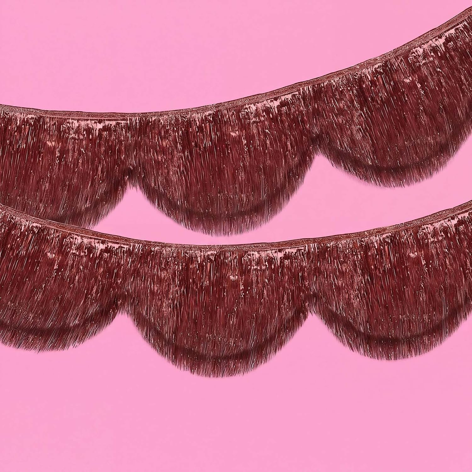 Pink and Orange Scalloped Triple Layered Fringe Banner 5.9ft